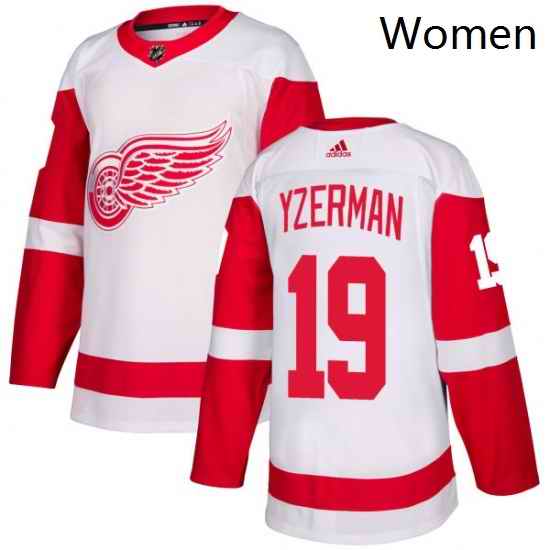 Womens Adidas Detroit Red Wings 19 Steve Yzerman Authentic White Away NHL Jersey